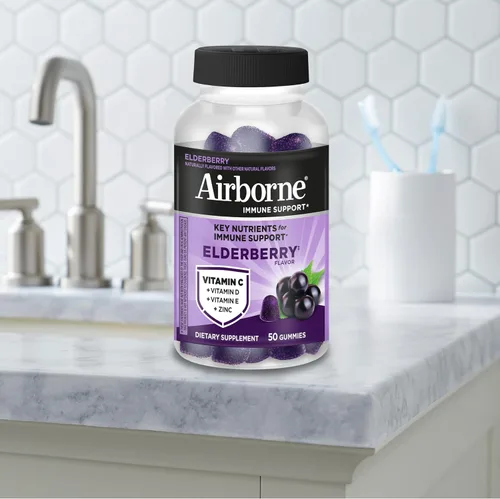 Miniatura 9 de Airborne - Gomitas de saúco + zinc y vitamina C para adultos, suplemento para fortalecer el sistema inmunológico con vitaminas D y zinc