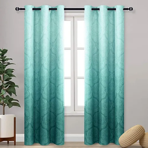 Miniatura 29 de DWCN - Cortinas blackout para dormitorio, diseño de damasco con aislamiento térmico y ojales, para sala de estar, juego de 2 paneles de cortina Gris