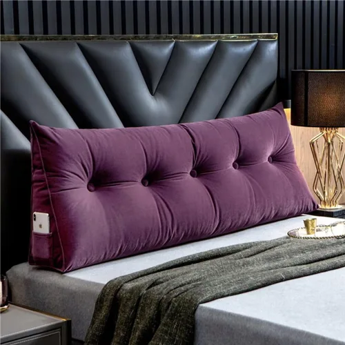 Miniatura 11 de Almohada triangular grande para cabecero beige con cuña para cama, almohada de lectura, respaldo de posicionamiento, cojín con funda extraíble