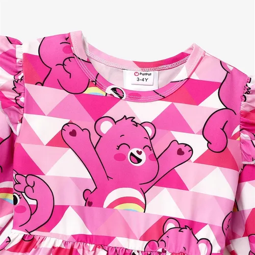 Miniatura 4 de Care Bears - Vestido de tirantes para niña, vestido de tirantes para niña, vestido acampanado a rayas rosadas, 3M-24 meses