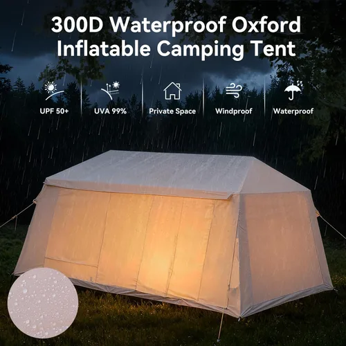 Miniatura 5 de Inflatable Blow Up Tents for Camping,Waterproof Oxford Hot Tent with Manual Pump,Spacious Easy Setup Inflatable Camping Air Tent for Family Glamping