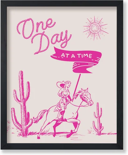 Miniatura 23 de Poster Master Póster retro de vaquera rosa con texto en inglés "Raise Hell", diseño de pared occidental, regalo para hombres y mujeres, decoración