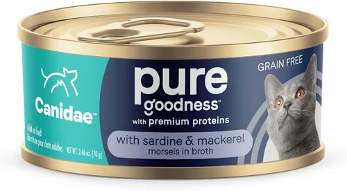 Miniatura 10 de Canidae Pure Adore - Alimento húmedo prémium para gatos, atún, pollo y caballa en caldo, 2.46 onzas (caja de 24), sin granos
