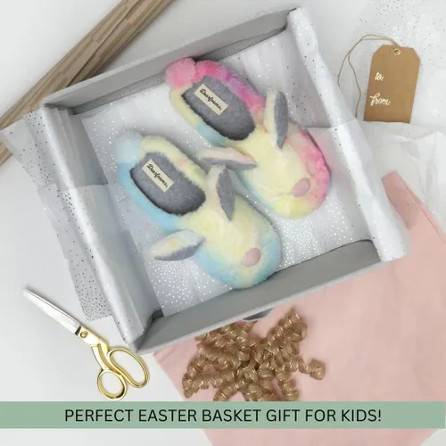 Miniatura 3 de Dearfoams Easter Basket Stuffers Gifts for Kids Family Matching Fuzzy Bunny Slippers