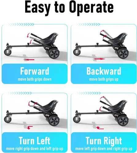 Miniatura 6 de Gyroor Accesorio de asiento de scooter de autoequilibrio, conversión de Go Kart para scooters de autoequilibrio de 6.5 a 10 pulgadas, longitud