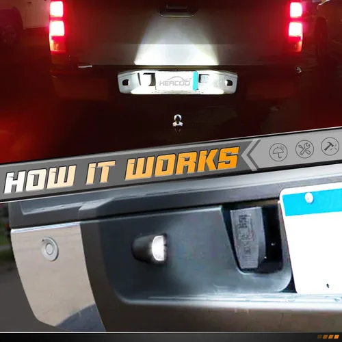 Miniatura 6 de HERCOO Luces LED para matrícula, cubierta de lente y arnés de cable de la lámpara trasera compatible con Silverado Sierra Avalanche Suburban