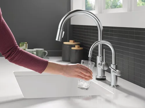 Miniatura 2 de Delta Grifo dispensador de bebidas contemporáneo, grifo de fregadero de cocina de agua potable de níquel cepillado, acero inoxidable ártico