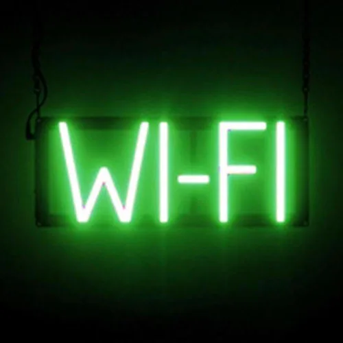 Miniatura 35 de SpellBrite Letrero WI-FI Letrero relacionado con café con aspecto de neón, fuente de luz LED azul 15.4 x 6.3 pulgadas
