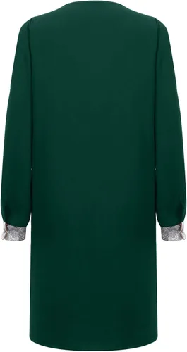 Miniatura 4 de Vestidos brillantes para mujer, color sólido, costuras de lentejuelas, cuello en V, manga de hombros descubiertos, vestido casual, vestido de fiesta