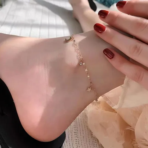 Miniatura 4 de Tobillera para mujer, cadena de acero inoxidable, pulsera de tobillo para playa, joyería ajustable