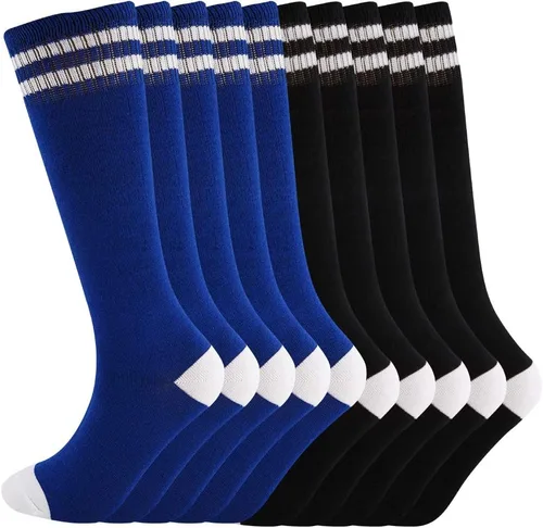 Calcetines altos hasta la rodilla para niños, calcetines de fútbol de algodón para niños, niñas, niños pequeños