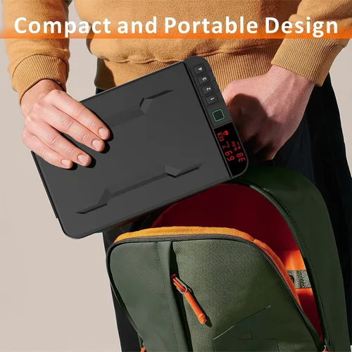 Miniatura 6 de Z ZLJUAN - Caja fuerte portátil para armas y pistolas con pantalla LCD de temperatura, humedad, huella digital biométrica, cerradura con teclado