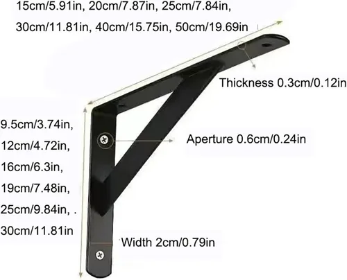 Miniatura 7 de Soporte de esquina industrial moderno y resistente, soportes de ángulo de soporte para estantes, soportes en L, soportes flotantes resistentes