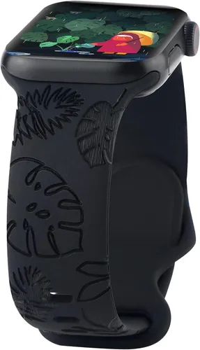 Miniatura 7 de Correa de silicona grabada compatible con Apple Watch de 1.496 pulgadas, 1.575 pulgadas, 1.614 pulgadas, bonita correa deportiva impresa con láser