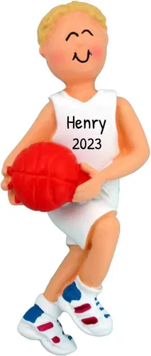 Miniatura 6 de Adorno personalizado de árbol de equipo de baloncesto 2021 – Hombre atleta con B-Ball Sport Hobby NBA Profesión