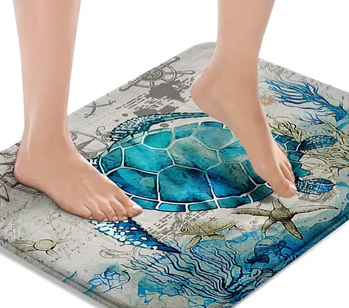 Miniatura 20 de Britimes Tapete de baño de mármol rosa para baño, alfombra de piso lavable, tapetes, alfombra de piso, decoraciones de baño, 16 x 24 pulgadas