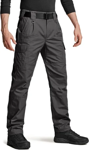 CQR Pantalones tácticos tipo cargo para hombre, tejido ripstop, resistentes al agua, ligeros, para artículos de uso diario, para trabajo, senderismo