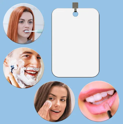 Miniatura 5 de Espejo de ducha para afeitar, acrílico, pequeño, para viajes, maquillaje, baño, para colgar en la pared, espejo de plástico para mujeres y hombres