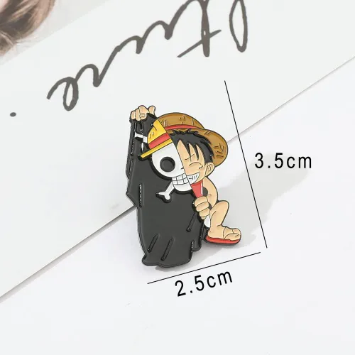 Miniatura 6 de Alfileres esmaltados de anime Luffy, broche de metal para cosplay de anime, insignias de solapa para mochila, bolsa, ropa, regalos para hombres