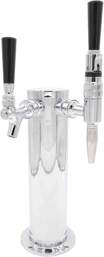 Miniatura 18 de K&B - Torre Kegerator de cerveza de doble grifo de 3 pulgadas, personalizable (grifo cromado, mango de grifo de acero inoxidable)