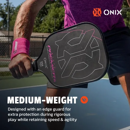 Miniatura 5 de Onix Carbon Fiber Surface Medium-Weight Premium Perforated Grip One-Piece Construction Pickleball Paddle