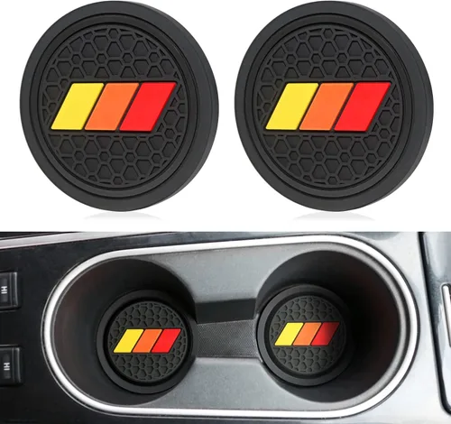 Portavasos para accesorios Toyota, Tacoma, TRD, Tundra, Rav4, Highlander Camry, estilo retro clásico tricolor, inserto interior (2.75 pulgadas, Negro