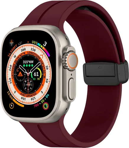 Miniatura 9 de Correa magnética para Apple Watch Ultra/2 de 1.929 in, 1.772 in, 1.732 in, 1.811 in, 1.654 in, 1.614 in, 1.575 in, correa de silicona deportiva