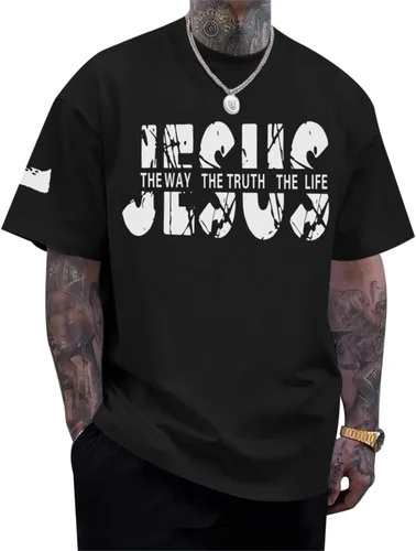 Miniatura 14 de Camisas de fe cristiana de Jesús para hombres, con versículo bíblico religioso, cruz religiosa, camiseta inspiradora, camisetas gráficas de gran