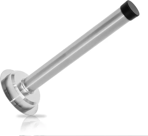 1 tope de puerta de 6 pulgadas, tapón de puerta largo autoadhesivo de acero inoxidable, amortiguador de sonido, tope de puerta de tornillo de