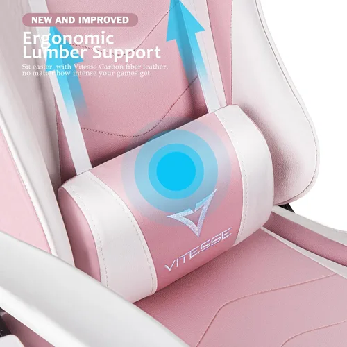 Miniatura 6 de Silla de juegos con respaldo alto para adolescentes, silla ergonómica de carreras, silla de escritorio para computadora con soporte lumbar de masaje