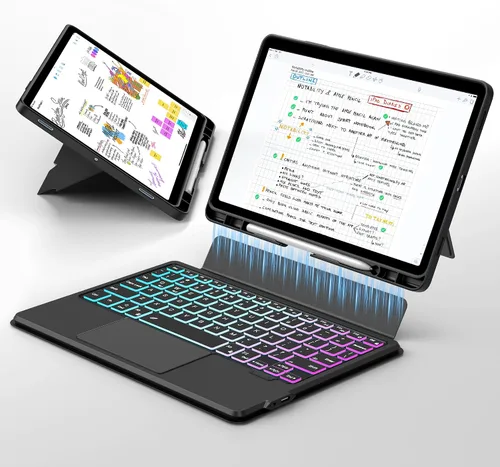 Miniatura 10 de Funda para teclado Samsung Galaxy Tab A9+ Plus/A11+ Plus de 11 pulgadas: modo DEX de un clic, teclado retroiluminado arcoíris con panel táctil