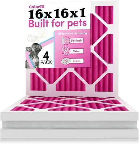 Miniatura 22 de Colorfil - Filtro de aire de 18 x 18 x 1 pulgadas, filtros que cambian de color para olores de gatos y perros, filtro de aire acondicionado MERV 8