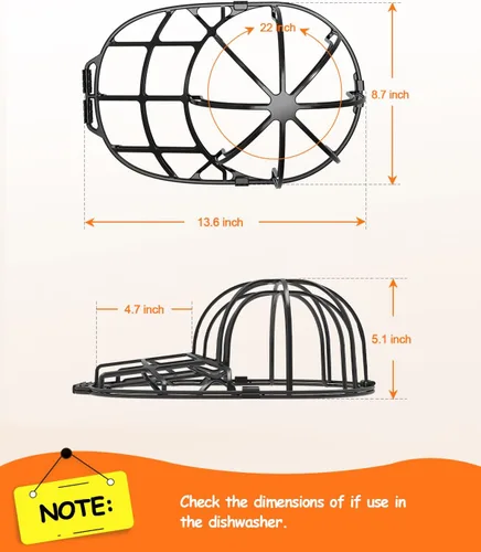 Miniatura 6 de XQXA Jaula para lavar sombreros, no necesita montaje, ajuste perfecto para sombreros de adultos y niños, ideal para gorras de béisbol, seguro para 1