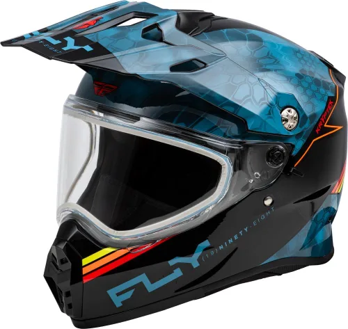 Fly Racing Trekker Cold Weather MX ATV Off-Road Motorcycle Helmet Pizarra/Negro/Rojo (Dual Shield)