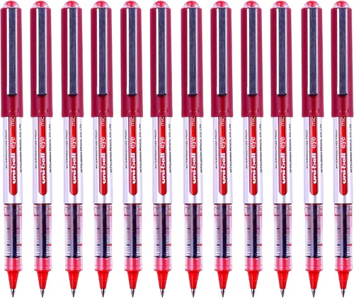 Miniatura 2 de uni-ball UB-150 Eye Micro Rollerball, tinta roja Uni Super Ink, punta de 0.020 in, caja de 12 Rojo