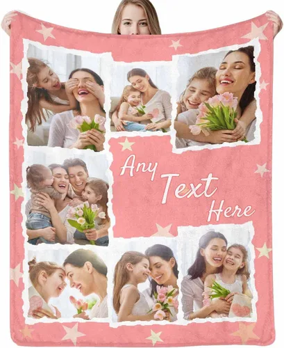 Miniatura 19 de Artsadd Manta personalizada con foto, mantas personalizadas para papá y abuelo, regalos del Día del Padre, manta conmemorativa para la familia
