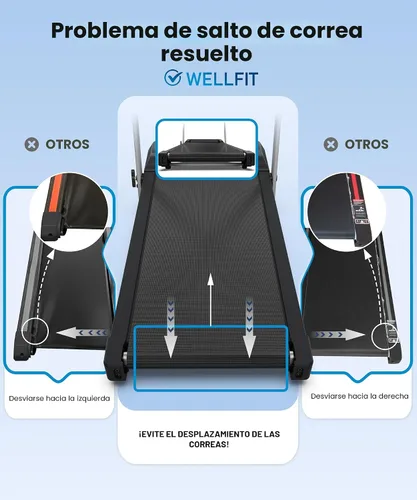 Miniatura 7 de WELLFIT Caminadora con barra de agarre, caminadora con inclinación del 10% para el hogar, capacidad de peso de 320 libras, caminadora pequeña