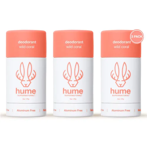 Hume Supernatural Desodorante sin aluminio para mujeres y hombres, seguro para pieles sensibles, probiótico, a base de plantas, sin bicarbonato de