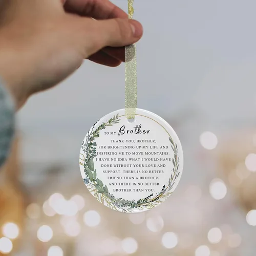 Miniatura 3 de Adornos para hermano 2026, adorno de Navidad para hermano, adorno de Navidad para hermano para siempre, el mejor hermano de siempre, regalo