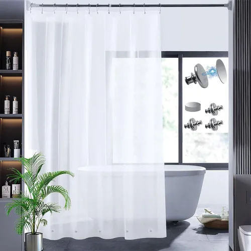 Miniatura 11 de Cortina de ducha corta transparente de 60 pulgadas de largo, forro de cortina de ducha corta de plástico EVA 7G, 60 pulgadas de largo para baño