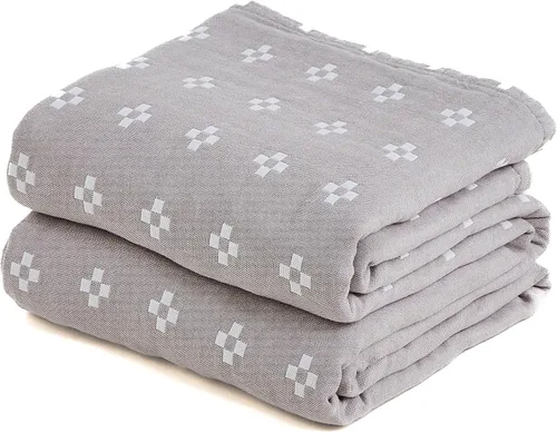 Miniatura 30 de Manta bohemia 100% algodón orgánico ultra suave transpirable rústico edredón de 50 x 60 pulgadas con pájaros y flores para sofá, silla, cama, sillón