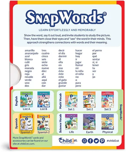 Miniatura 6 de Tarjetas didácticas de español de SnapWords, Lista 1 - Tarjetas flash de palabras a la vista