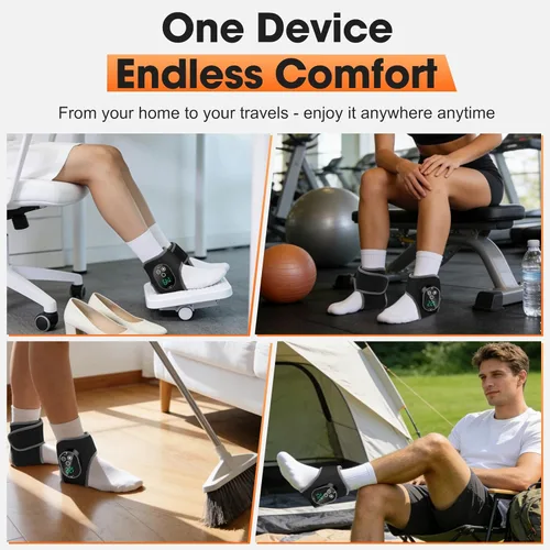 Miniatura 6 de 2 almohadillas térmicas inalámbricas de tobillo, masajeador de pies y tobillos con calor, envoltura térmica recargable, 3 vibraciones y 4 modos