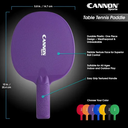 Miniatura 2 de Cannon Sports Unbreakable Table Tennis Paddles - Waterproof & Weather Resistant Table Tennis Rackets for Indoor & Outdoor Use – Textured Easy Grip