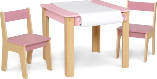 Miniatura 4 de Delta Children - Juego de mesa y 2 sillas GapKids con soporte para rollo de papel - Certificado Greenguard Gold, rosa rubor