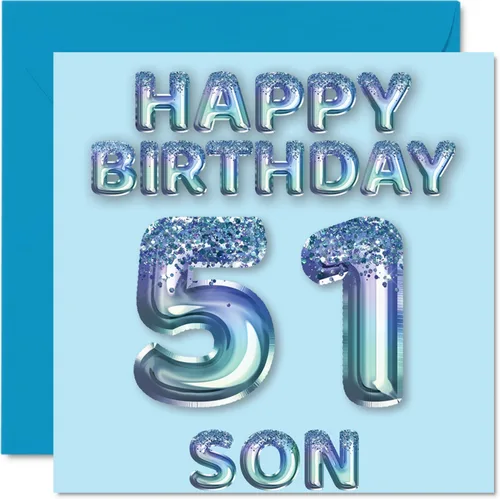Miniatura 170 de Stuff4 Tarjeta de primer cumpleaños para niños, globo de fiesta con purpurina azul, tarjetas de feliz cumpleaños para niño de 1 año, nieto, hijo, 57