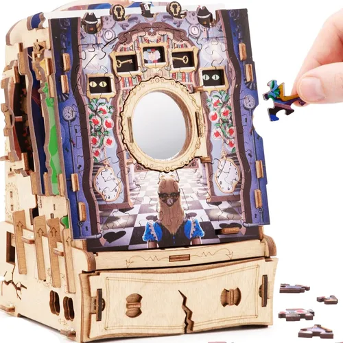 iDventure Cluepuzzle Puzzle Adventure Alicia in Wonderland | Rompecabezas secuenciales caja de rompecabezas para adultos y mayores de 10 años | Caja