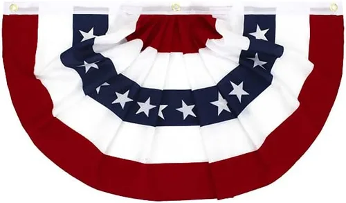 Miniatura 3 de Flaglink Bandera de abanico plisada estadounidense de 1.5 x 3 pies de ancho aproximado de 35.4 in – Bandera patriótica de Estados Unidos de medio