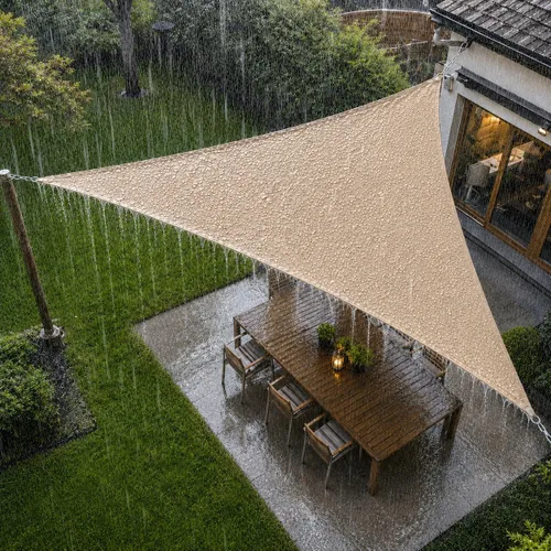 ShadeMart Toldo impermeable triangular de 12 x 12 x 12 pies, color beige, toldo con 95% resistente a los rayos UV, para patio, terraza, balcón,