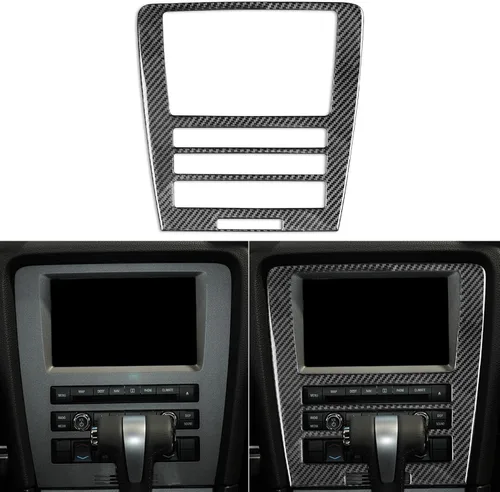 Miniatura 19 de NVCNX Fibra de Carbono Compatible con Ford Mustang GT Shelby 2010-2014 2011 2012 2013 Consola Central del Coche Transmisión Automática Caja
